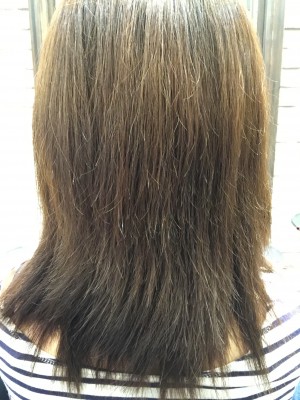 コスメストレートの失敗 バサバサカットから綺麗に髪を伸ばして１年 念願のデジタルパーマ 縮毛矯正と髪質改善が上手いと東京で人気の美艶髪専門美容室ｍｅｒｌｉ